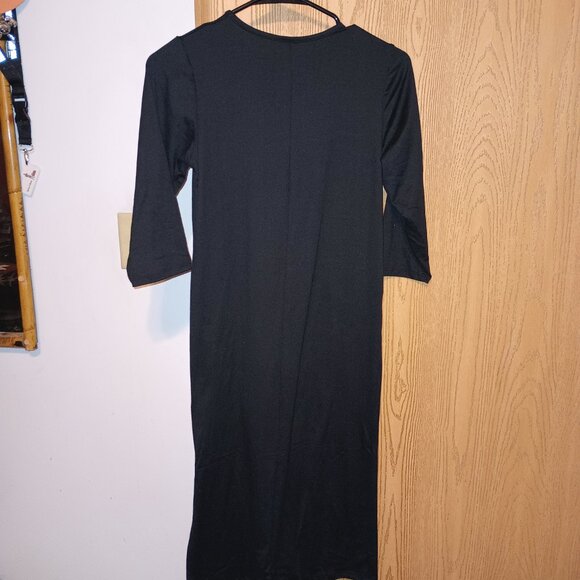 NEW 24seven Comfort Apparel Elbow Length Sleeve Maxi Dress Black XL - Picture 6 of 7